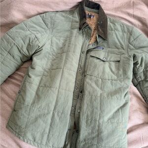 Men's Patagonia Green Quilted Jacket with Corduroy Collar